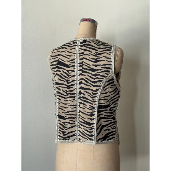 Vintage Taupe Suede Zebra Vest - Picture 2 of 3
